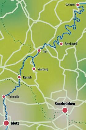 Moseltour von Metz nach Cochem - Karte
